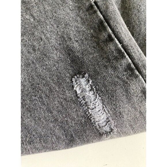 Nasty Gal Jeans Women’s Sz 2 Black Distressed Straight High Rise Denim Pants - Picture 4 of 10